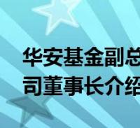 华安基金副总(朱学华-华安基金管理有限公司董事长介绍)