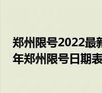 郑州限号2022最新限号1月(2022年郑州限号时间表2022年郑州限号日期表