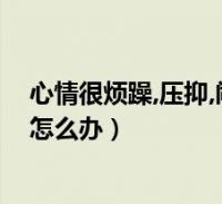 心情很烦躁,压抑,闹心怎么办呢(心情很烦躁,压抑,闹心怎么办)