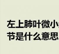 左上肺叶微小结节什么意思(右肺上叶微小结节是什么意思)2022-10-31