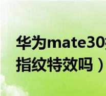 华为mate30指纹校准方法(mate30可以改指纹特效吗)