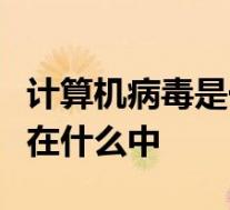 计算机病毒是一段特殊的计算机程序一般隐藏在什么中