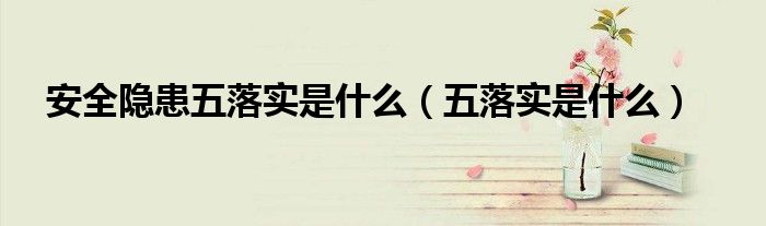 安全隐患五落实是什么（五落实是什么）-第1张图片-问答网