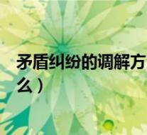 矛盾纠纷的调解方法是什么意思(矛盾纠纷的调解方法是什么)