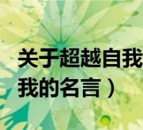 关于超越自我的名言警句有哪些(关于超越自我的名言)