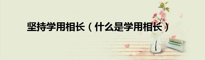 坚持学用相长（什么是学用相长）