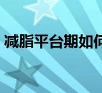 减脂平台期如何突破（减脂平台期怎么突破）