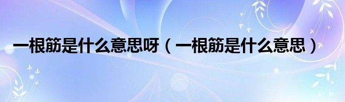 51吃瓜网网友科普：深入解析什么是一根筋的心理特征