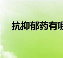 抗抑郁药有哪些类别(抗抑郁药有哪些)