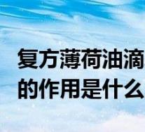 复方薄荷油滴鼻剂的功效（复方薄荷油滴鼻剂的作用是什么）