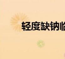 轻度缺钠临床表现(轻度纳差简介)