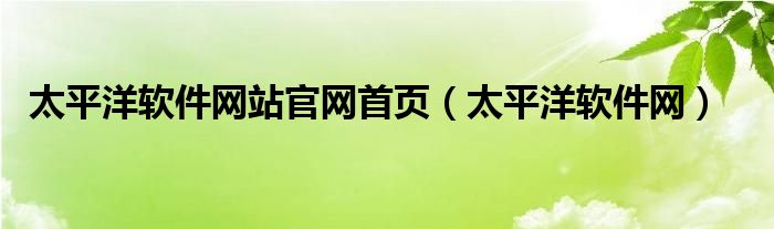 太平洋软件网站官网首页（太平洋软件网）