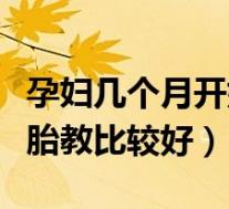 孕妇几个月开始胎教比较好(怀孕几个月开始胎教比较好)