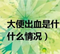 大便出血是什么情况女性鲜红色(大便出血是什么情况)