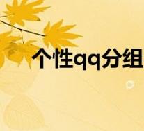 个性qq分组名称一套(个性的qq分组)