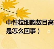 中性粒细胞数目高是什么原因是什么（中性粒细胞数目偏高是怎么回事）