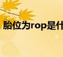 胎位为rop是什么意思（胎位ROP什么意思）