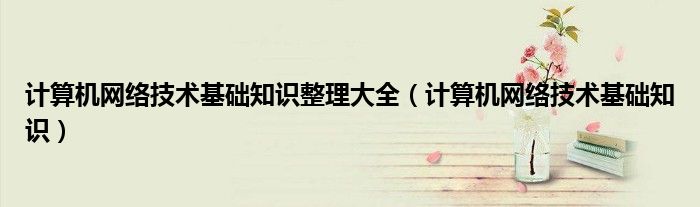 计算机网络技术基础知识整理大全（计算机网络技术基础知识）