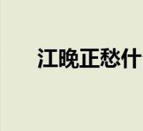 江晚正愁什么(江晚正愁余的下一句)