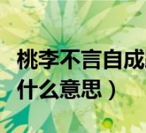 桃李不言自成蹊什么意思(桃李不言下自成蹊什么意思)