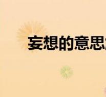妄想的意思解释是什么(妄想的意思)